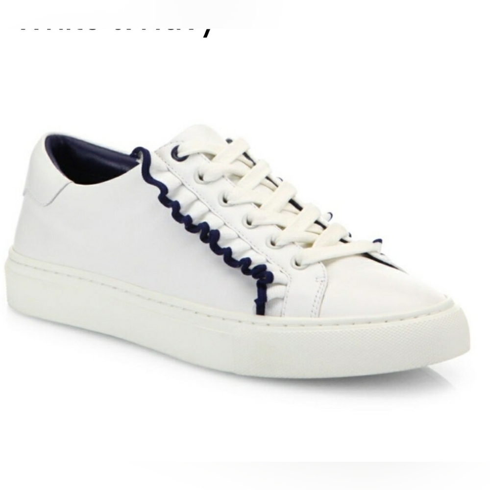 Tory Burch sport ruffled leather sneaker.